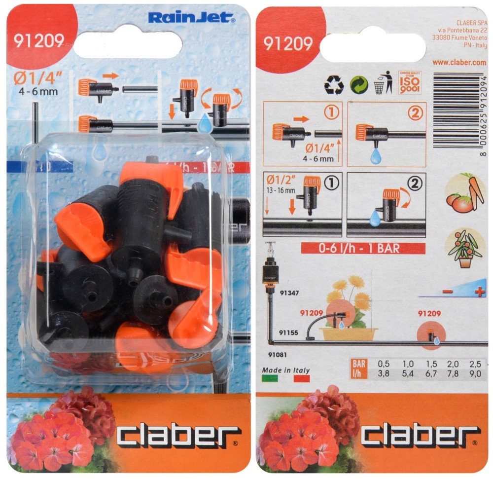 (obrázek pro) Claber 91209 - odkapávač 0-6 l/h. koncový - 10ks balení