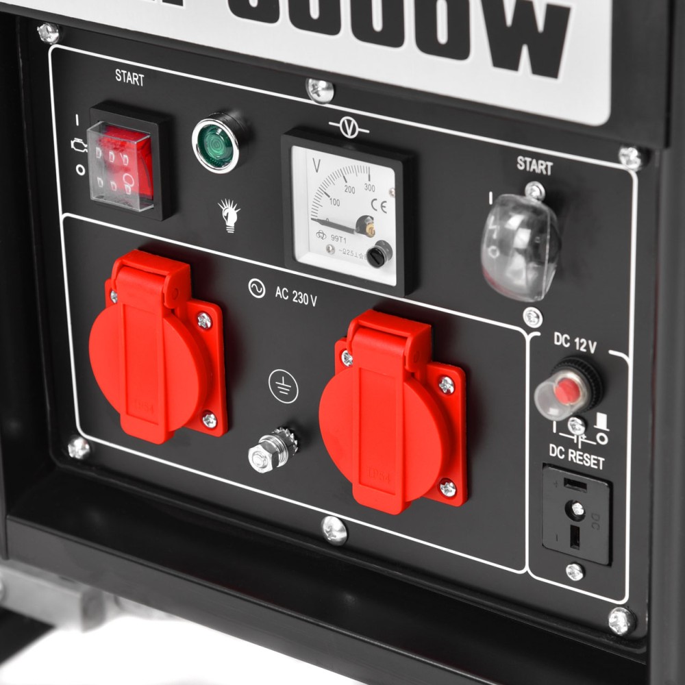 (obrázek pro) Benzínový AVR generátor elektřiny, trvalý výkon 2600 W, max. 3000W, provoz cca 7 hodin