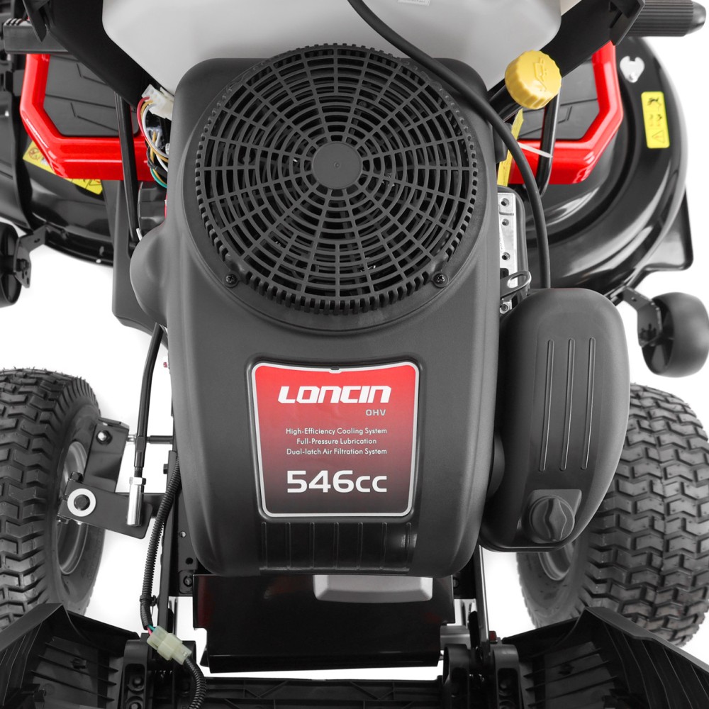 (obrázek pro) Zahradní traktor na trávu, záběr 107 cm, výkon 11 kW, výška sečení 20-100 mm