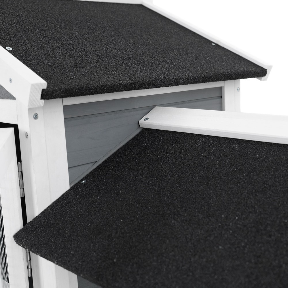 (obrázek pro) Dřevěná králíkárna MOLLY, bílo-černá