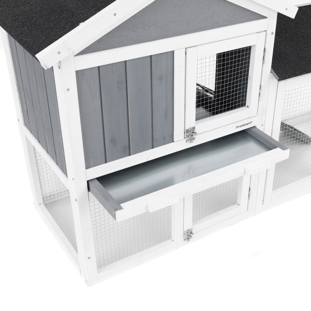 (obrázek pro) Dřevěná králíkárna MOLLY, bílo-černá