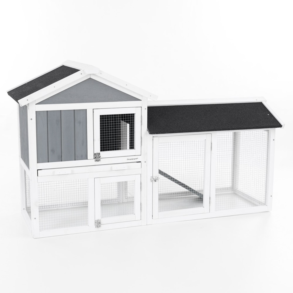 (obrázek pro) Dřevěná králíkárna MOLLY, bílo-černá