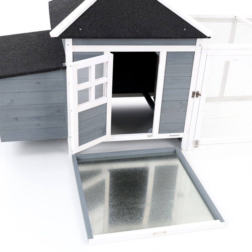 (obrázek pro) Venkovní výběh pro slepice s kurníkem