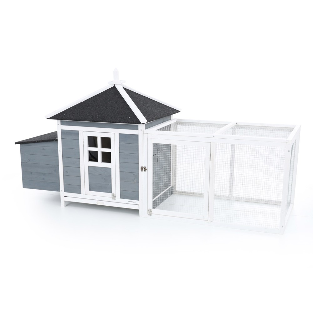 (obrázek pro) Venkovní výběh pro slepice s kurníkem